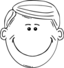 Smiling Man Outline Two Clip Art